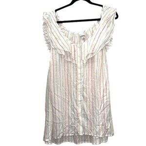 Ava & Viv Striped Ruffle Blouse 2X